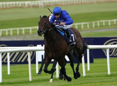 Native Trail, ridden by William Buick, wins the Irish 2,000 Guineas. PA