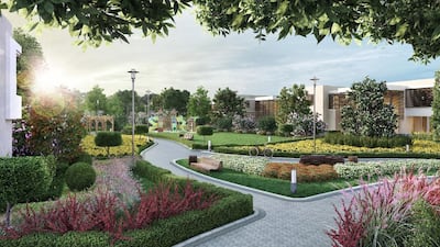 Mohammed Bin Rashid City in Dubai will be located between Sheikh Zayed Road, Emirates Road and Al Khail Road and will encompass sprawling parkland, the largest shopping mall in the world, and will include more than 100 hotels and golf courses. Pictured, Sobha Hartland park. Courtesy Sobha Developers