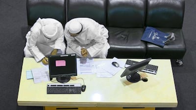 The DFM fell 7.4 per cent to 3,594.95. Reem Mohammed / The National