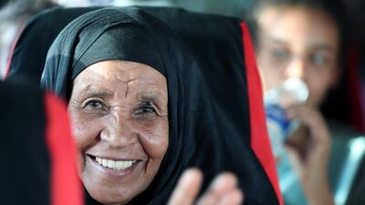 A Sudanese woman arrives at Karkar bus terminal near Aswan, southern Egypt after fleeing the fighting in her country. EPA