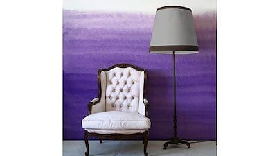 Try the ombre effect with a covering such as Digitex Home's Purple Ombre Wallpaper. Courtesy of Digitex Home