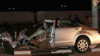 Police said the impact of the crash caused the vehicle to break in half, killing the driver instantly.