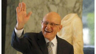 Tammam Salam was sworn in on Saturday as Lebanon's prime minister. Sharif Karim / Reuters