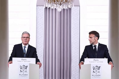 UK leader Keir Starmer and French President Emmanuel Macron. AFP