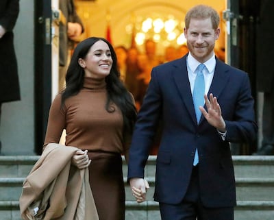Prince Harry and Meghan, the Duke and Duchess of Sussex, stepped back from the royal family last year. AP