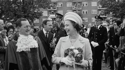 Queen Elizabeth II in Deptford, London, during a walkabout to commemorate her Silver Jubilee in 1977. Getty Images