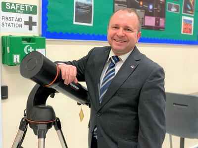 Christopher Greenfield, physics teacher at Brighton College Abu Dhabi, organised a video call for pupils with US astronaut Michael Fincke.