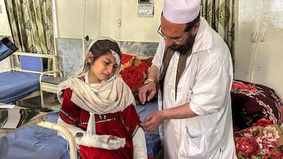 A girl is treated at a hospital in Bajaur, Khyber Pakhtunkhwa province. AFP