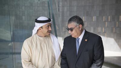 Sheikh Abdullah bin Zayed, Minister of Foreign Affairs and International Cooperation, and Major General Khaled Fawzy, Director of the Egyptian General Intelligence Directorate, tour the Wahat Al Karama memorial site. Hamad Al Kaabi / Crown Prince Court - Abu Dhabi