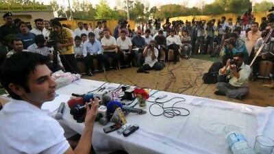 Salman Butt, addressing Pakistani journalists on his return from the United Kingdom, has always been too firm in his own self-belief. Rahat Dar / EPA