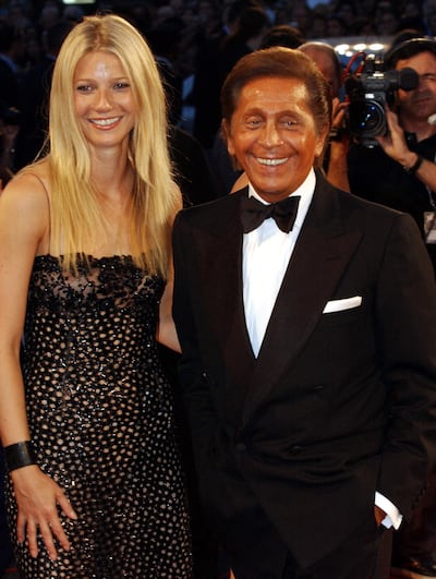 Actress Gwyneth Paltrow with Valentino in 2002. AFP