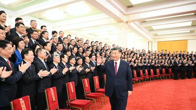 President Xi Jinping attends an annual conference for Chinese overseas envoys, at the Great Hall of the People in Beijing. EPA