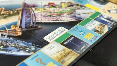 The board shows off Dubai's most famous spots.