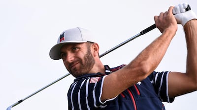 American Dustin Johnson tees off. EPA