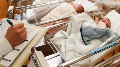 Almost 40,000 babies were born in Abu Dhabi last year, an increase of almost 50 per cent since 2007. Seth Wenig / AP