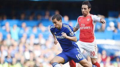 Left midfield: Eden Hazard, Chelsea. Man of the match against Arsenal. His superb, slaloming run led to the penalty he converted himself to break the deadlock. (Photo: Andy Rain / EPA)