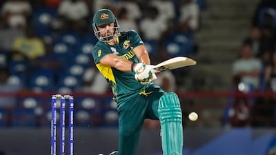 Tim David bats for Australia against Scotland during the T20 World Cup match. AP