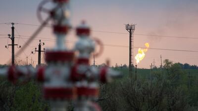 A flare stack in an oilfield near Samara, Russia. Corrosive chlorides caused the first-ever shutdown of the main oil export artery to Europe. Bloomberg