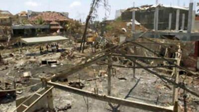 A view of the levelled Sari Club in Kuta, Bali in this Oct 17 2002.