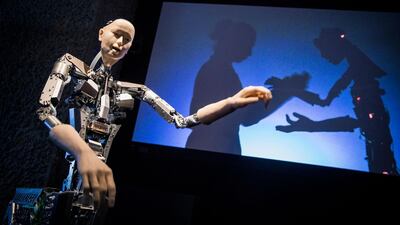 Humanoid robot Alter 3 at London's Barbican museum. Rapid technology development is outpacing regulators' abilities to provide adequate oversight. Anna Dabrowski / Barbican