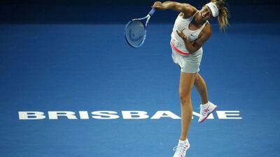 Maria Sharapova serves to Yaroslava Shvedova during her second round win on Tuesday at the Brisbane International tournament. Jason Reed / Reuters / January 6, 2015