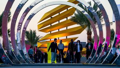 The first day of the MDL Beast festival in Riyadh, Saudi Arabia. The 3-day festival includes Internationally acclaimed DJ acts such as David Guetta and Steve Aioki. Courtesy MDL Beast