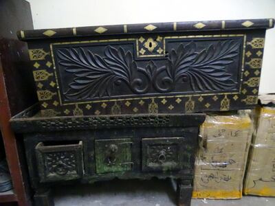 Yemeni antiques seized by officials at Aden port. Ali Mahmood for The National