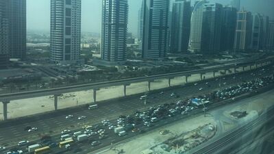 The tailbacks on Sheikh Zayed Road. The National