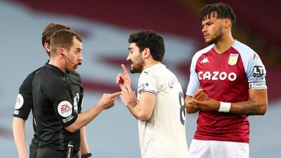 Ilkay Gundogan - 7, Moved the ball nicely and made some smart runs to stretch the Villa defence. Booked for protesting against Stones’ red. EPA