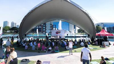 The YOGAFEST is held in Dubai Internet City.