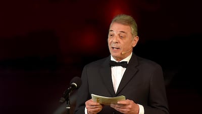 Egyptian actor Mahmoud Hamida speaks during the closing ceremony of the 40th edition of the Cairo International Film Festival. Photo / AFP