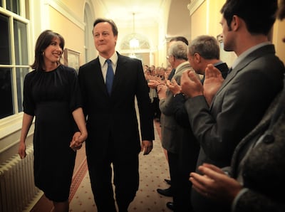 Samantha Cameron urged her husband David, shown in Downing Street in 2010, to get tested for prostate cancer. Getty Images