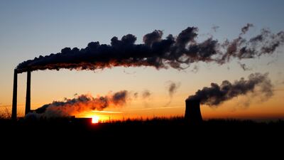 The sun rises behind a gas-fired power station in Minsk, Belarus. Reuters