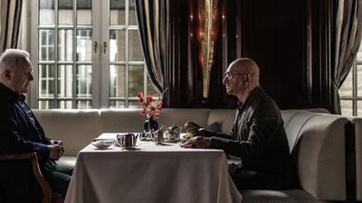 Anthony Hopkins, left, and Ben Kingsley in Autobahn. Photo by Tom Trambow