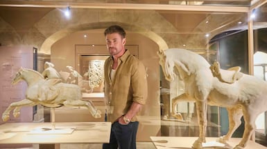 Chris Hemsworth visited Zayed National Museum on Saadiyat Island as part of his latest tour of the emirate. Photo: Department of Culture and Tourism - Abu Dhabi
