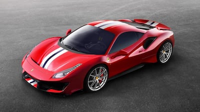 The Ferrari 488 Pista, pictured, is among the vehicles affected. Ferrari