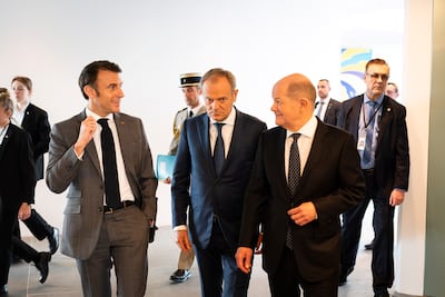 German Chancellor Olaf Scholz says he will push for windfall profits to be used for Ukraine's military needs in his talks with European allies. Getty Images