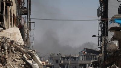 The ruins of buildings in Shujayea, a neighbourhood of Gaza city, after Israeli bombardment on June 28, 2024. AFP