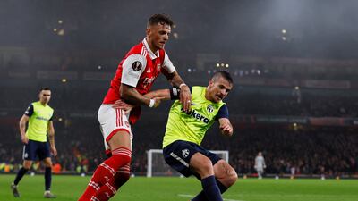 Ben White 7: Beaten by the tricky Aiyegun Tosin in opening couple of minutes but was pretty much immaculate for rest of game. Decision making and timing of challenges spot on. Reuters