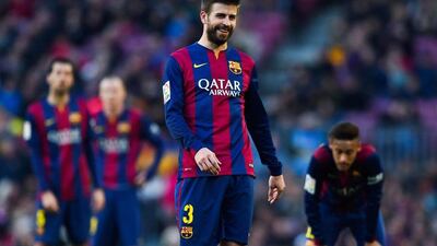 Gerard Pique shown during Barcelona's La Liga loss to Malaga on Saturday. David Ramos / Getty Images / February 21, 2015