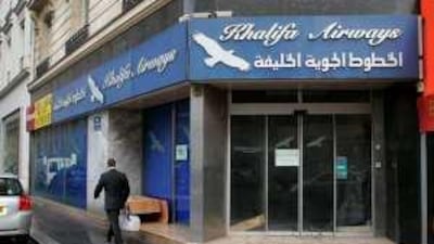 El Khalifa Bank's profits were being illegally siphoned into other corners of Khalifa's empire. Above, a closed Khalifa Airways agency in Paris.