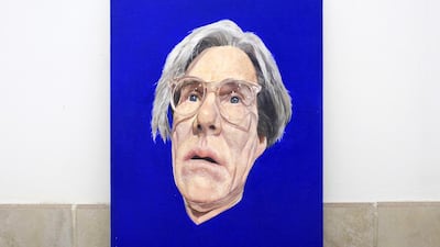 Painting of Andy Warol by Edward Sutcliffe in his home studio. Sarah Dea / The National