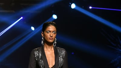 Amit Aggarwal looks to blacks and greys in his collection. AFP