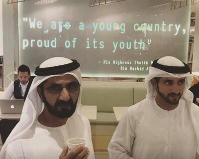 Sheikh Mohammed visited Flow Dubai along with Sheikh Hamdan bin Mohammed, Crown Prince of Dubai, in 2017. Facebook / Flow Dubai