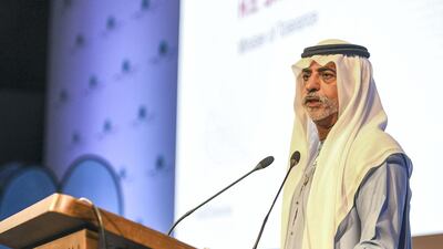 Sheikh Nahayan Mabarak Al Nahayan, Minister of Tolerance, speaks during the opening ceremony.