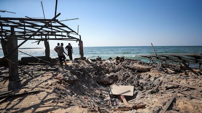 One Israeli attack hit a cafe near the seafront in Gaza city. Reuters