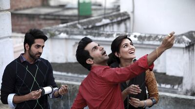 Ayushmann Khurrana, Rajkummar Rao and Kriti Sanon in Bareilly Ki Barfi. Courtesy Junglee Pictures
