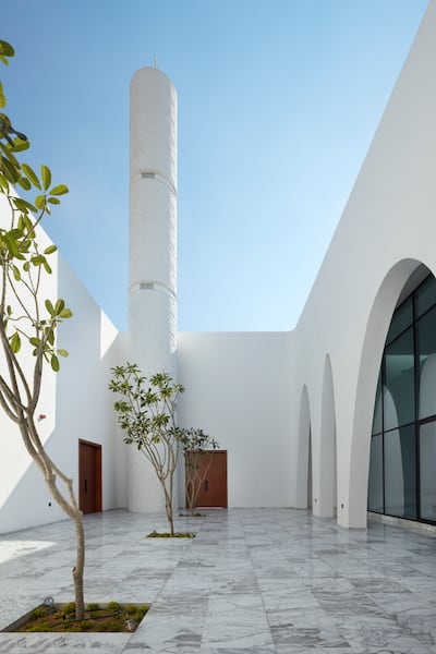 The minaret has a mosaic-like five-sided floral pattern that is traditional and graphic. Photo: Waiwai