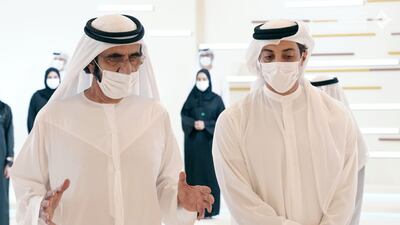 At the ceremony, Sheikh Mohammed reviewed a number of startups from sectors such as technology, health, cybersecurity, agritech, automation, 3D printing and education.