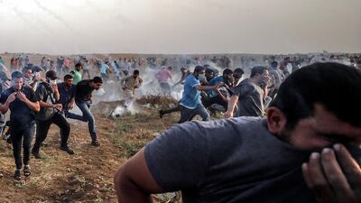 Thousands of Palestinians were wounded by Israel’s response to Palestinian protests. Mohammed Saber / EPA